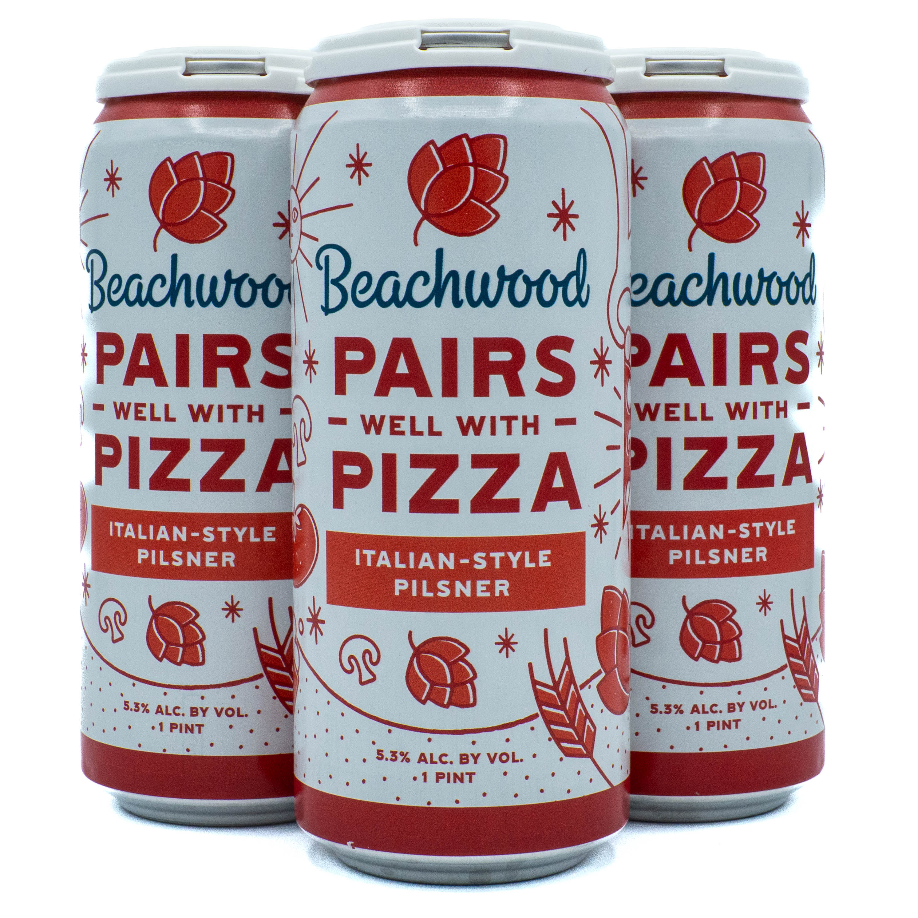 Beachwood "Pairs Well With Pizza!" Italian Pilsner 4pk