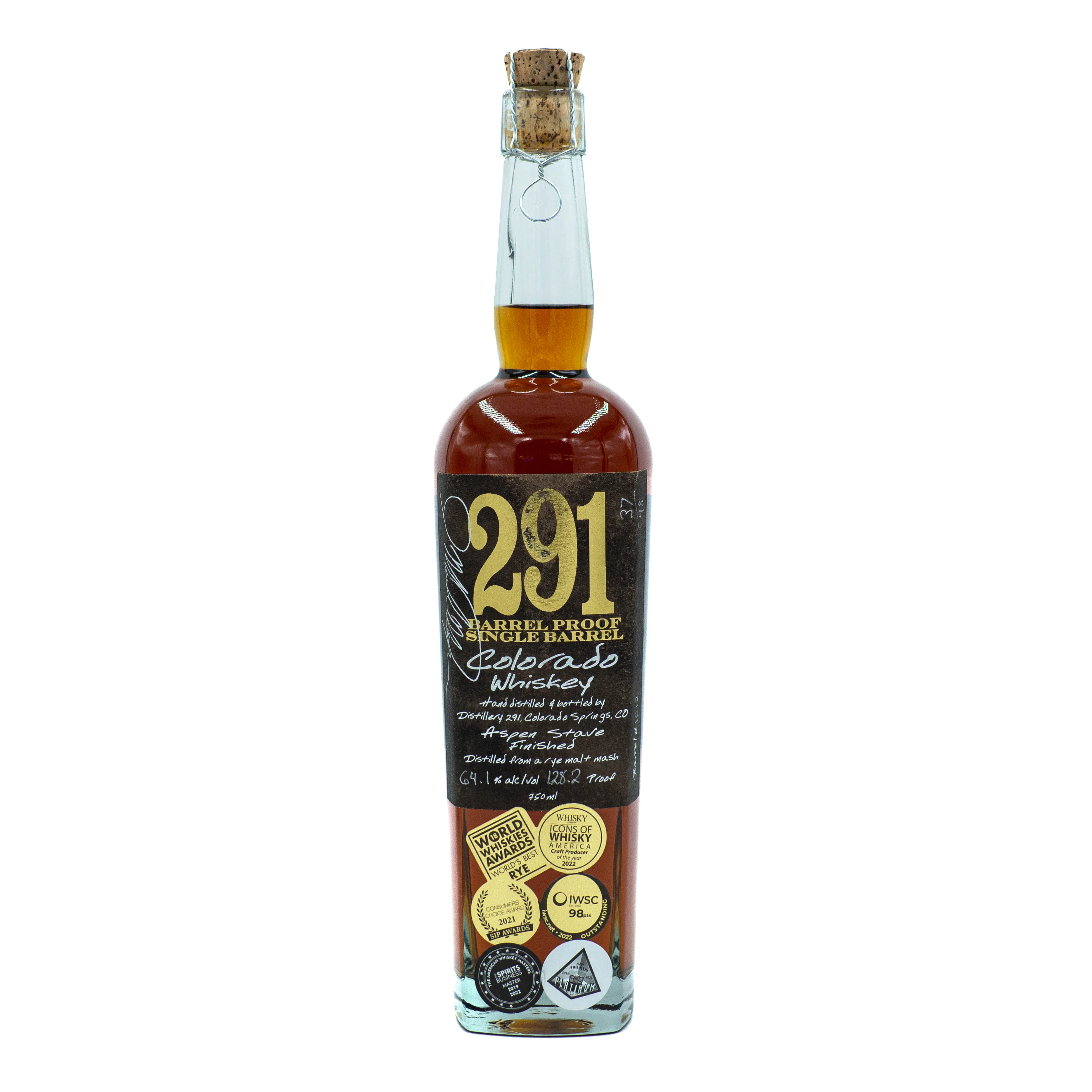 Distillery 291 Colorado Whiskey Barrel Proof Single Barrel