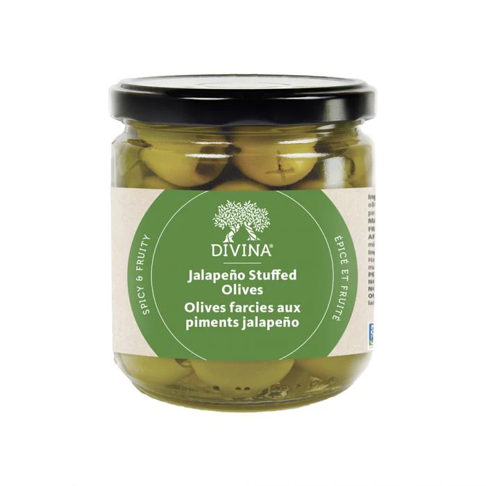 Divina Jalapeño Stuffed Olives 7.8 oz.