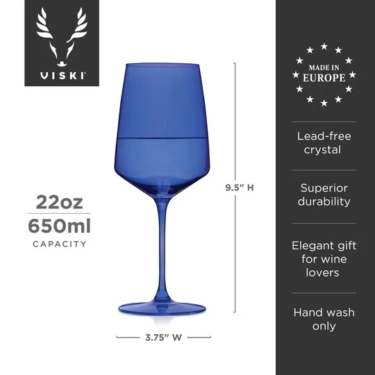Reserve Nouveau Crystal Wine Glasses in Seaside by Viski - Image 3