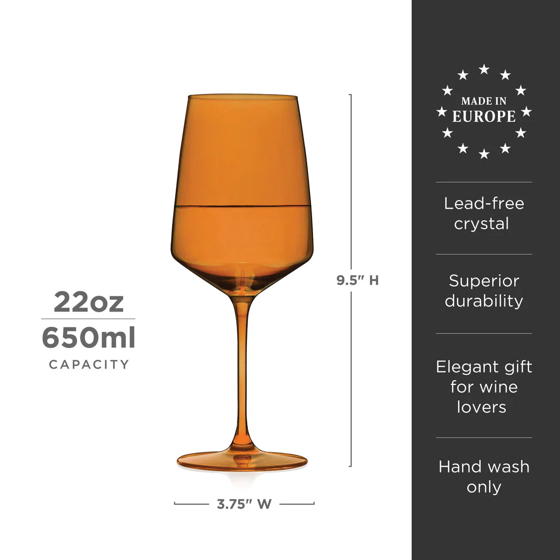Reserve Nouveau Crystal Wine Glasses in Sunset Viski - Image 4